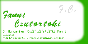 fanni csutortoki business card